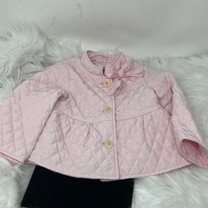 il gufo Quilted Jacket Girl’s 12 Months Pink Button Front Made In Italy